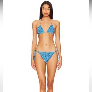 Revolve Sequin Bikini Set in Blue Shimmer
My Beachy Side. Size M. NWOT